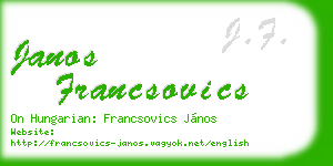 janos francsovics business card