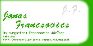 janos francsovics business card